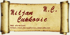 Miljan Čupković vizit kartica